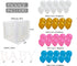 Baby Clear Boxes 4 pcs 12" by Serene Selection, 40 Balloons Included, for Boy or Girl BabyShower, Gender Reveal Party Supplies, Blocks with Letters for Baby Shower, Backdrop Block Party Decorations