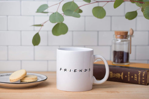Silver Buffalo Friends Doodle Logo Ceramic Mug, 20 Ounce White