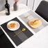 Candumy Black Placemats for Dining Table Set of 6, Washable Woven Vinyl Placemat Non-Slip Heat Resistant Kitchen Table Mats Easy to Clean