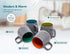 Kook Multicolor Deco Large Ceramic Coffee Mugs, Ceramic, Microwave & Dishwasher Safe, 21 oz, Semi-Matte, Grey, Set of 4