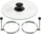 Home-X - Bacon and Eggs Cookware Set Includes Two Stainless Steel Egg Rings and Clear Tempered Glass Bacon Press