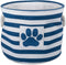 Bone Dry Pet Storage Collection Striped Paw Patch Bin, Large Round, Navy