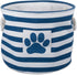 Bone Dry Pet Storage Collection Striped Paw Patch Bin, Large Round, Navy