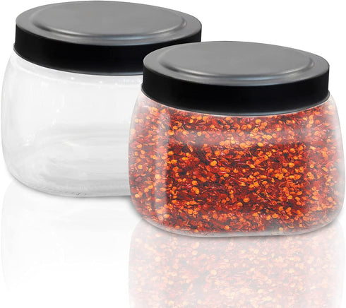 Kitchen Storage Jars Set of 2 34Oz Square Glass Spice Jars with Lids Durable Jar Sets for Kitchen Counter Multipurpose Food Storage Canisters