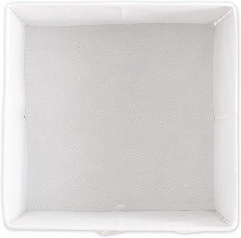 DII Foldable Fabric Storage Containers (13x13x13) Pineapple Gold-Set of 2, Large (2), White