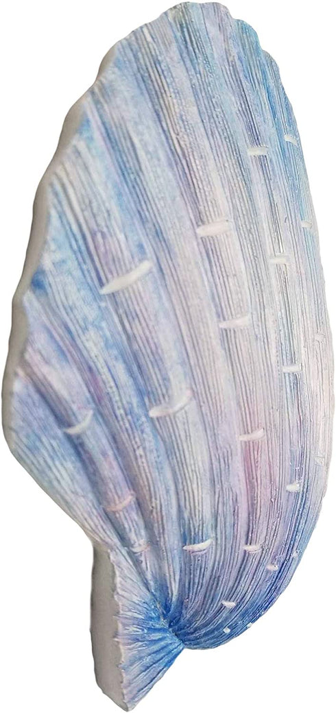 World of Wonders - Ocean Harmony Series - Captiva - Elegant Scallop Seashell Wall Sculpture Hand-Painted Easy Mount Beach House Shabby Chic Sea Life Marine Nautical Home Decor Accent, 8.5-inch