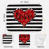 Artoid Mode Watercolor Stripe Heart Love Valentine's Day Dish Drying Mat for Kitchen Counter, 18 x 24 Inch Seasonal Ultra Absorbent Home Dish Drainer Mats Plate Holder