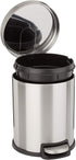Amazon Basics 5 Liter / 1.3 Gallon Round Soft-Close Trash Can with Foot Pedal - Stainless Steel