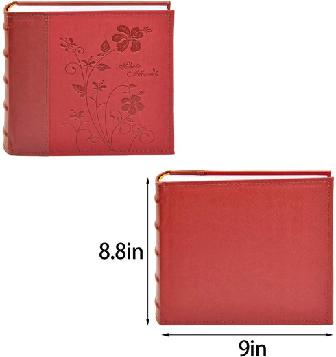 Golden State Art Photo Album, Holds 200 4"x6" Pictures, 2 Per Page, Faux Leather Vintage Inspired Cover, P52028-7 Marron