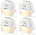AUVON Plug-in LED Motion Sensor Night Light, Mini Warm White LED Nightlight with Dusk to Dawn Motion Sensor, Adjustable Brightness for Bedroom, Bathroom, Kitchen, Hallway, Stairs (4 Pack)