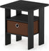 Furinno Andrey End Table / Side Table / Night Stand / Bedside Table with Bin Drawer, Americano/Medium Brown