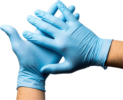 Circlecare Powder-Free Nitrile Disposable Exam Gloves, Industrial Medical Examination, Latex Free Rubber, Non-Sterile, Food Safe, Textured Fingertips, Ultra-Strong, 100 Pack, Blue - Size Extra-Large