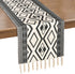 Boho Table Runners with Tassels Rustic Bohemian Woven Table Runner for Summer, Spring Holiday, Catering Events, Dinner Parties, Wedding, Indoor and Outdoor Parties, 14" x 70" (Black White, 14" x 108")