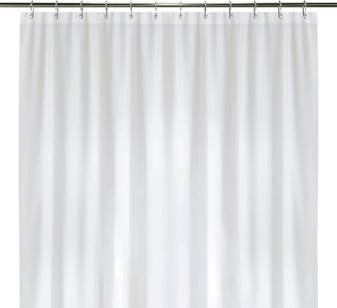 LiBa PEVA 8G Bathroom Shower Curtain Liner, 72" W x 84" H, White 8G Heavy Duty Waterproof Shower Curtain Liner