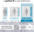 LiBa PEVA 8G Bathroom Shower Curtain Liner, 72" W x 84" H, White 8G Heavy Duty Waterproof Shower Curtain Liner