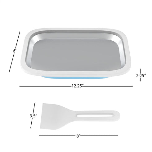 Ice Cream Roller Plate-Anti-Griddle Pan with 2 Spatulas for Easy Homemade Rolled Ice Cream, Gelato, Sorbet-Frozen Treat Maker by Classic Cuisine