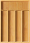 Bamboo Kitchen Drawer Organizer Wooden Silverware Utensil Tray Holder with 5 Small Narrow Compartments for Cutlery Spoons Forks Knives Storage Flatware Organizer by FURNINXS (14x10.5x2 inch?