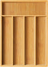 Bamboo Kitchen Drawer Organizer Wooden Silverware Utensil Tray Holder with 5 Small Narrow Compartments for Cutlery Spoons Forks Knives Storage Flatware Organizer by FURNINXS (14x10.5x2 inch?