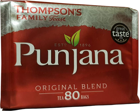 Punjana Thompsons Tea Bags 80 per Pack