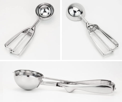 Solula-Stainless-Large-Muffin-Scoop, Large Cupcake Muffin Batter Dispenser, Large Ice Cream Cupcake Muffin Batter Scoop, Food-grade 18/8 Stainless Steel, Size 10