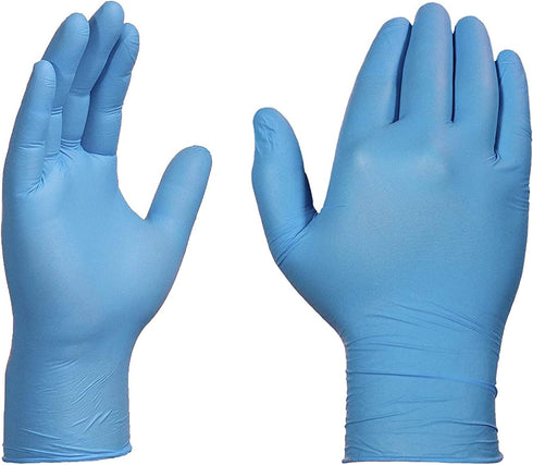 Huayuan Powder-Free Nitrile Disposable Exam Gloves, Industrial Medical Examination, Latex Free Rubber, Non-Sterile, Food Safe, Textured Fingertips, Ultra-Strong, 100 Pack, Blue Size Extra-Large