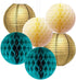 Teal Gold Birthday Party Decorations Women Gold Polka Dot Paper Fans for Teal Gold Wedding/Engagement Party/Bridal Shower Decorations/Bachelorette Party Decorations/Turquoise Party Decorations