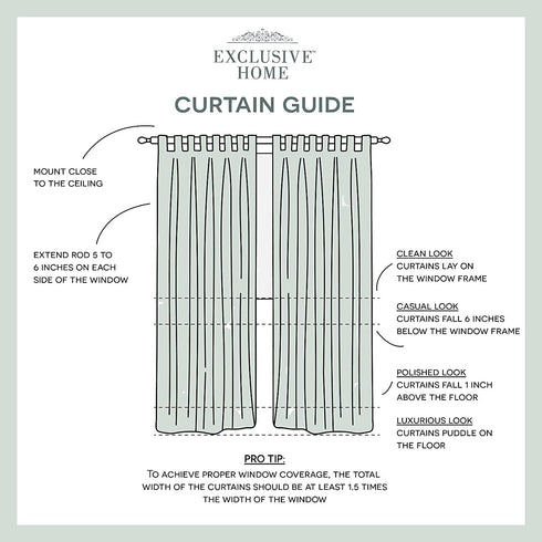 Exclusive Home Curtains Indoor/Outdoor Solid Cabana Tab Top Curtain Panel Pair, 54x120, Taupe
