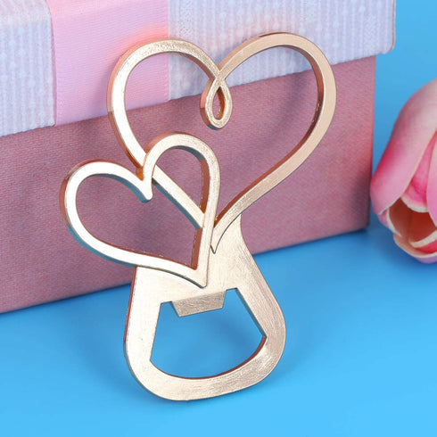 Double Heart Bottle Opener Wedding Favors And Gifts with Exquisite packaging Box Wedding Gifts For Guests Wedding Baby Shower Souvenirs Party Supplies 12pcs WeddParty(Double Heart)