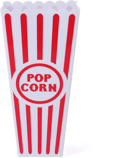 Tebery 20 Pack Plastic Open-Top Popcorn Boxes Reusable Movie Theater Style Popcorn Container Set -7.7" Tall x 4" Square