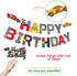 Race Car Birthday Banner and Cake Topper Racing Chequered Flag Hot Wheel Themed Birthday Party Supplies
