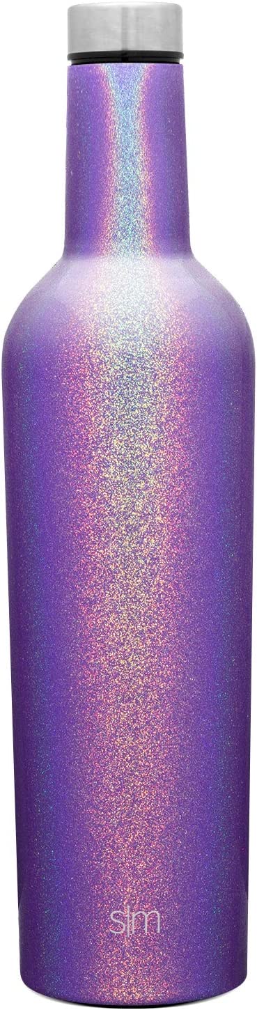 Simple Modern Spirit 25oz Wine Bottle - Double Wall, Vacuum Insulated Wine Bottle with Leak Proof Lid - 18/8 Stainless Steel Shimmer: Kunzite