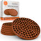 Large Drink Coasters - Absorbs Moisture and Prevents Table Damage, Modern Brown Rubber Coaster with Non-Slip Bottom for Drinking Glasses, 6 Pack