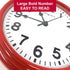 Solayman's Ultimate Silent Wall Clock with Non-Ticking Quartz Movement, Easy to Read Classic Round Wall Clock for Living Room Decor, Bedroom, Kitchen, Office, Classroom- Red Wall Clock
