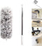 AINAAN 33"-100" Ceiling Fan with Stainless Steel Extension Long Extendable Pole Washable Bendable for Cleaning, High Cobweb Wall Dusting Wet, Interior Roof