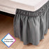 RIMELA Bed Skirt Wrap Around Elastic Dust Ruffles Solid Color Wrinkle and Fade Resistant with Adjustable Elastic Belt Easy to Install Dark Gray for Queen Size 18 Inch Drop