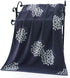 Pidada Bath Towel Hydrangea Pattern 100% Cotton Soft Absorbent Towels for Bathroom 1 Pack 27.6 x 55 Inch (Dark Grey)