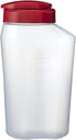 Goodcook 1 Quart Mixing Easy Pour Bottle with measurments Rounded Grip, Tighten Square Cap with snap Lock Cap, clear and red