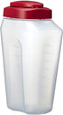 Goodcook 1 Quart Mixing Easy Pour Bottle with measurments Rounded Grip, Tighten Square Cap with snap Lock Cap, clear and red