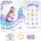 Bonsai Tree Milestone Blanket Baby Girl, Mermaid Baby Monthly Milestone Photo Blanket for Newborn, Thick Fleece Photography Prop for Baby, Includes 1 Frame + 1 Headband, 51?x40?