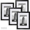 Nacial Picture Frames 5x7 Set of 4, Black Photo Frame, Display 4x6 Photo with Mat and 5x7 photo without Mat, Picture Frames Collage for Wall or Tabletop