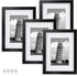 Nacial Picture Frames 5x7 Set of 4, Black Photo Frame, Display 4x6 Photo with Mat and 5x7 photo without Mat, Picture Frames Collage for Wall or Tabletop