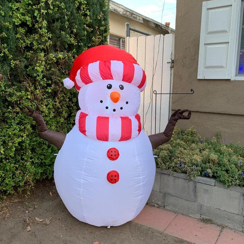 GOOSH 5 FT Height Christmas Inflatables Outdoor Snowman, Blow Up Yard Decoration Clearance with LED Lights Built-in for Holiday/Christmas/Party/Yard/Garden