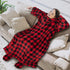 PAVILIA Fleece Blanket with Sleeves and Foot Pockets for Women Men Adult, Wearable Blanket Throw Wrap, Warm Cozy Extra Soft Sleep Hug Blanket with Feet, Gift for Women Mom (Checkered Red)