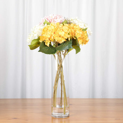 WGV Cylinder Vase, 4" W x 14" H, Floral Container, Flower Vase, Glass Candle Holder Centerpiece Planter Terrarium for Wedding Center Pieces, Home Accent Decor, Clear, 1 Piece