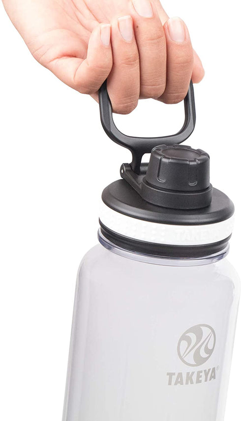 Takeya Tritan Sports Water Bottle with Spout Lid, 32 oz, Clear
