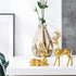 Nordic Resin Geometric Elk Sculpture Sitting Standing Deer Statues Christmas Reindeer Home Decor for Living Room TV Cabinet Wine Cabinet Gifts 2 PCS (Gold)