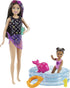 Barbie Skipper Babysitters Inc. Dolls & Playset with Babysitting Skipper Doll, Toddler Small Doll with Color-Change Swimsuit, Kiddie Pool, Whale Squirt Toy & Accessories for Kids 3 to 7 Years Old