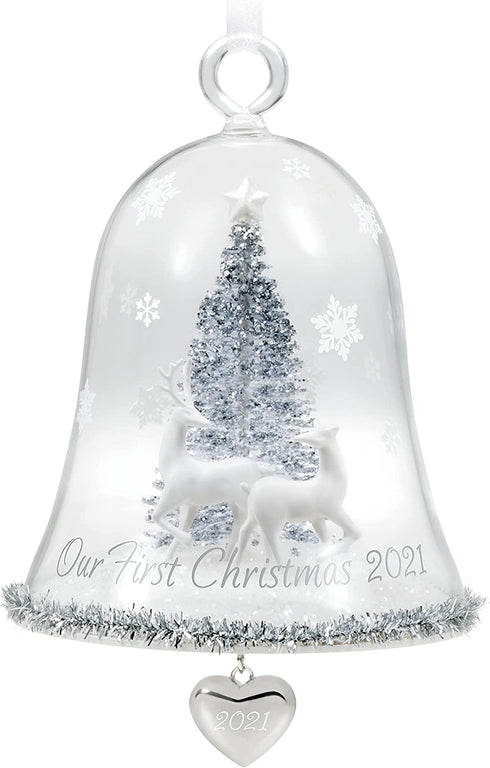 Hallmark Keepsake Christmas Ornament, Year Dated 2021, Our First Christmas Cloche