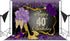 Happy 40th Birthday Backdrops Shining Purple Dots and Gold Frame Photography Background for Party Decorations Rose Floral Balloons Heels Champagne Glass Party Banner Supplies Photo Studio Props 7x5ft