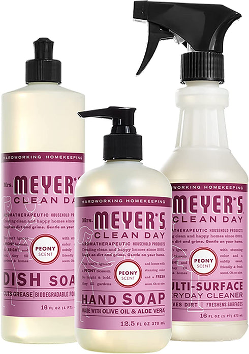 Mrs Meyers Clean Day Limited Edition Peony Scent Kitchen Basics Set